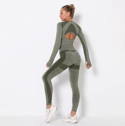 Seamless Long Sleeve Yoga Set         