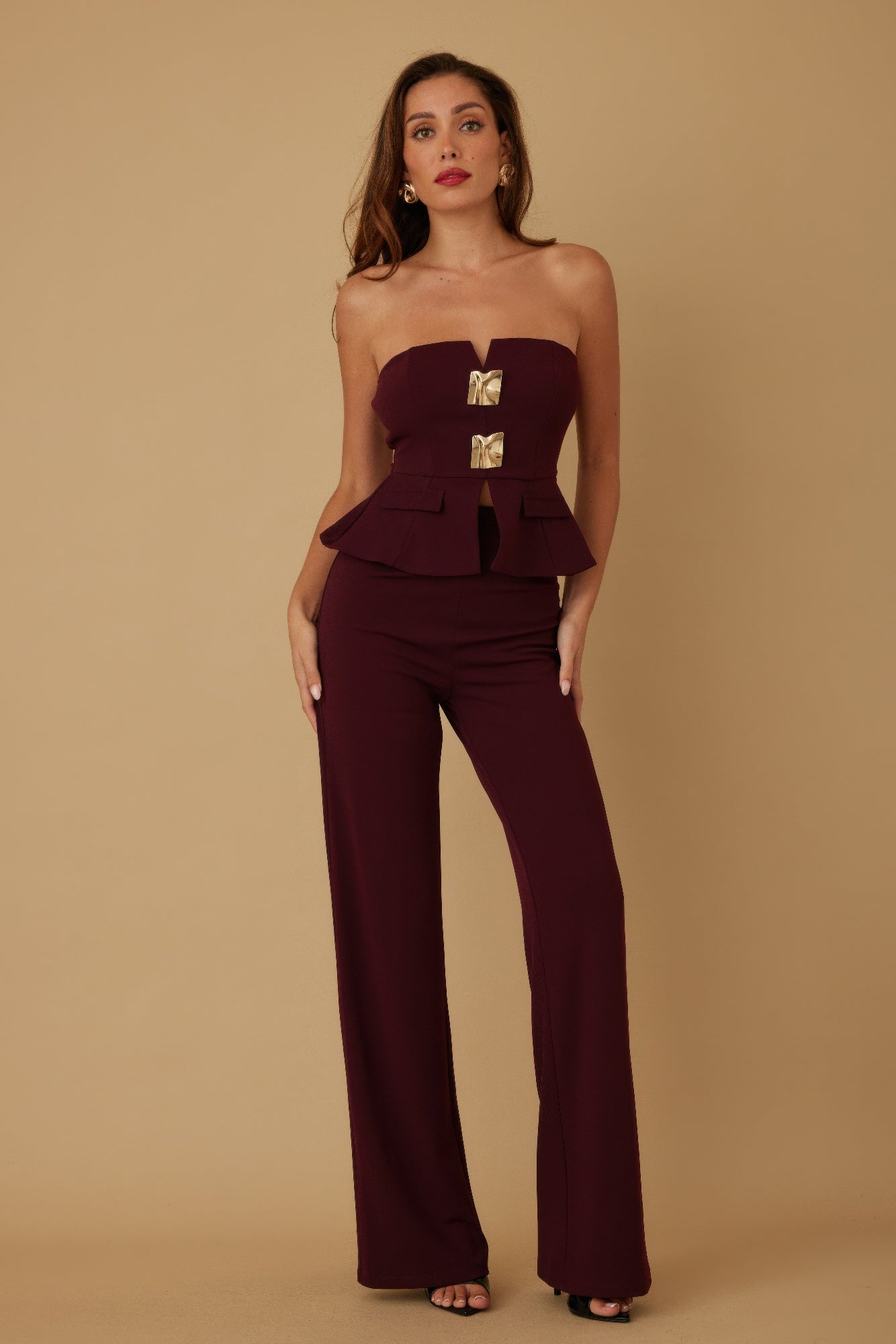 Scrunched Golden Stone Strapless Sets        