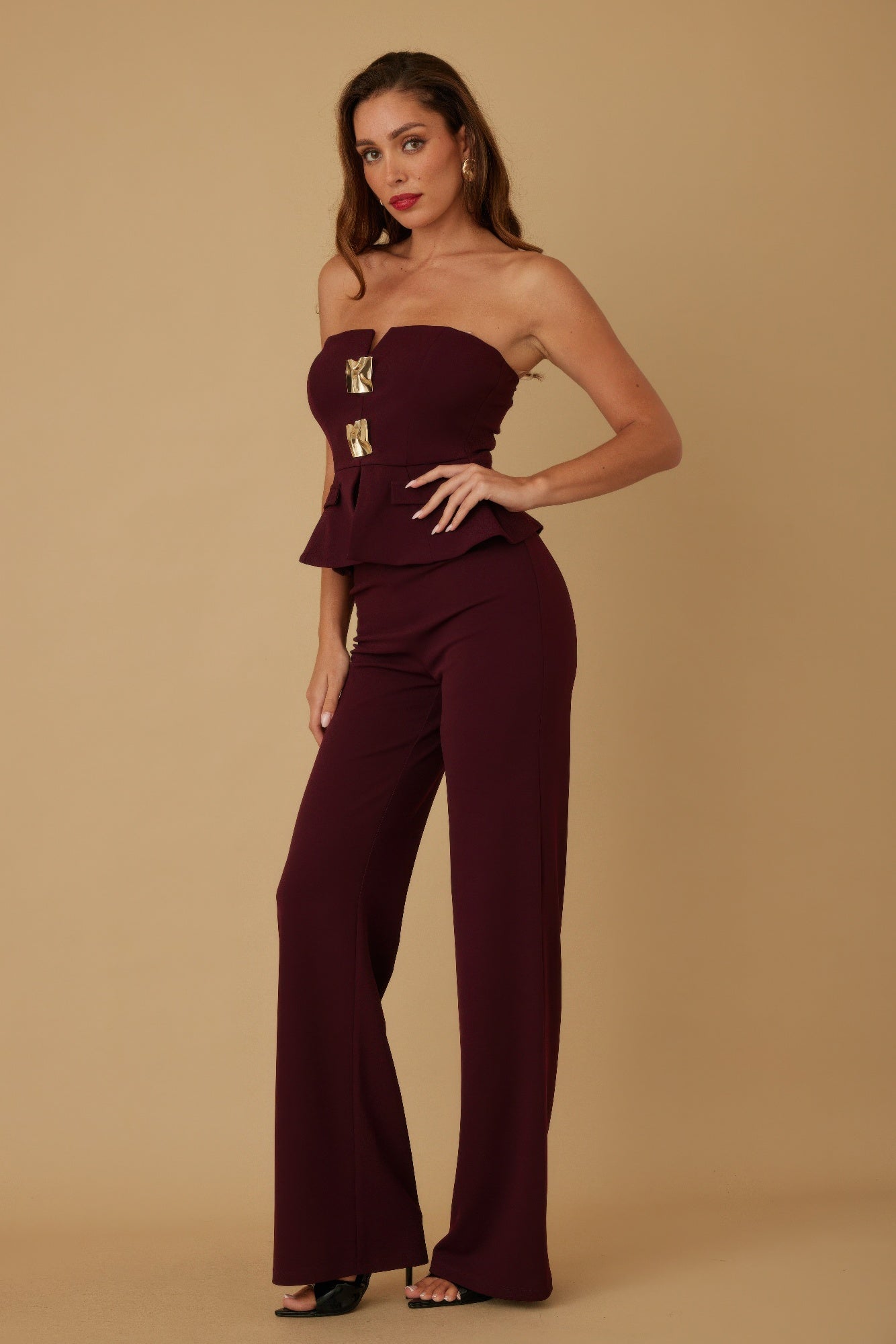Scrunched Golden Stone Strapless Sets        
