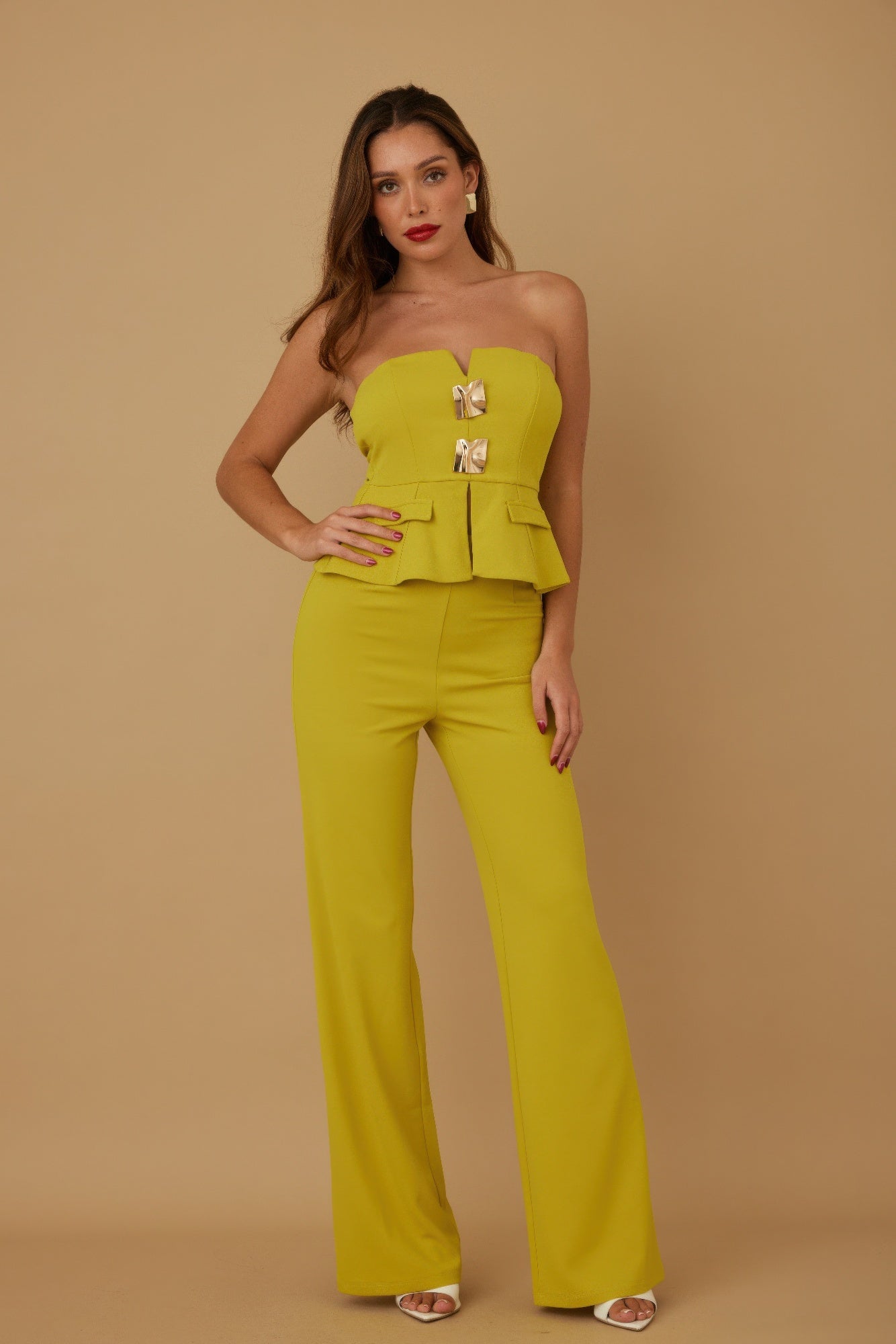 Scrunched Golden Stone Strapless Sets        