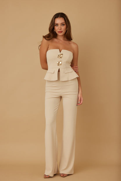 Scrunched Golden Stone Strapless Sets        