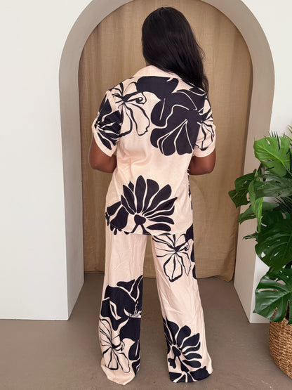 Noir Bloom Pants Set        