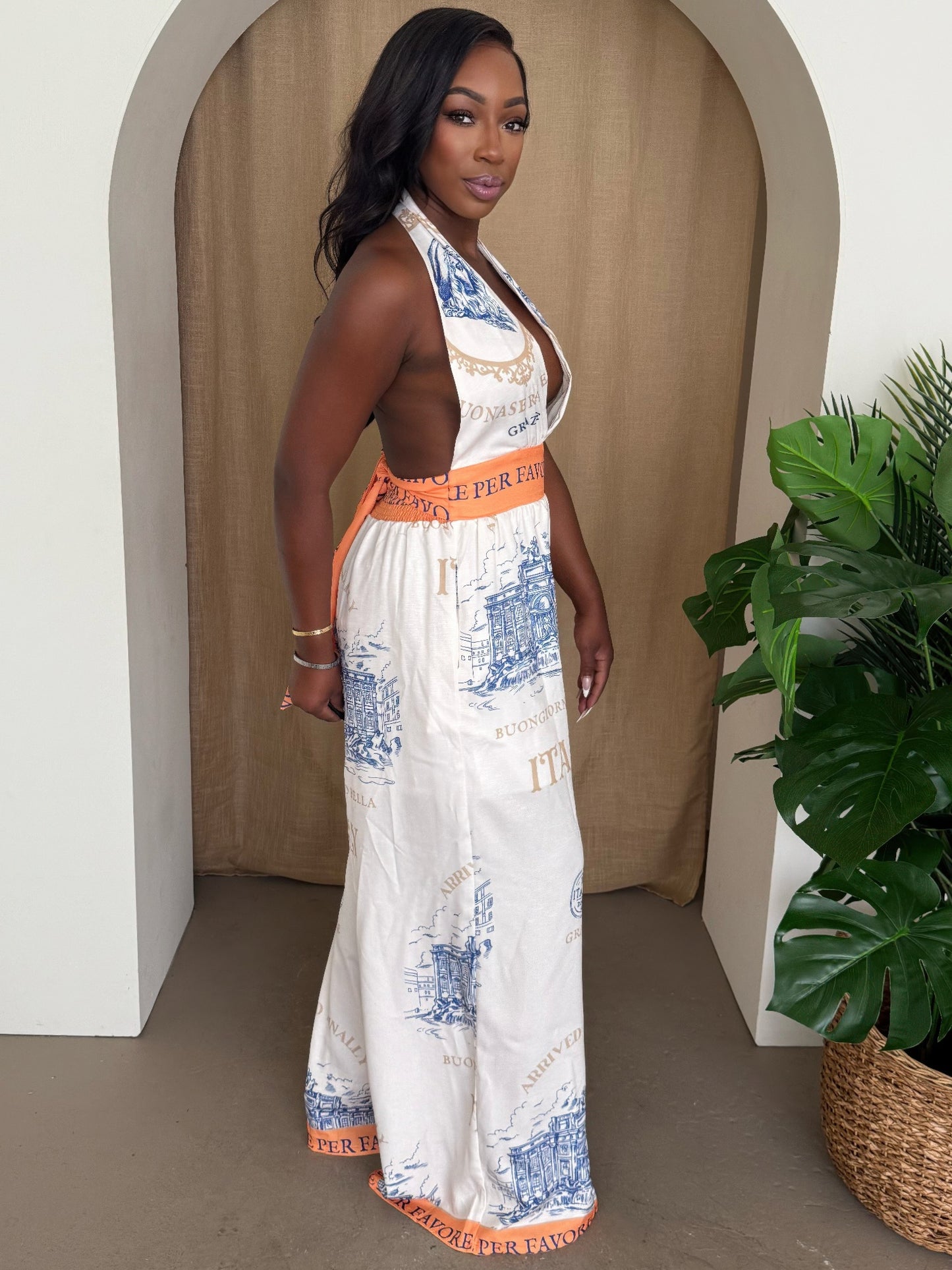 Italian Escape Halter Jumpsuit       