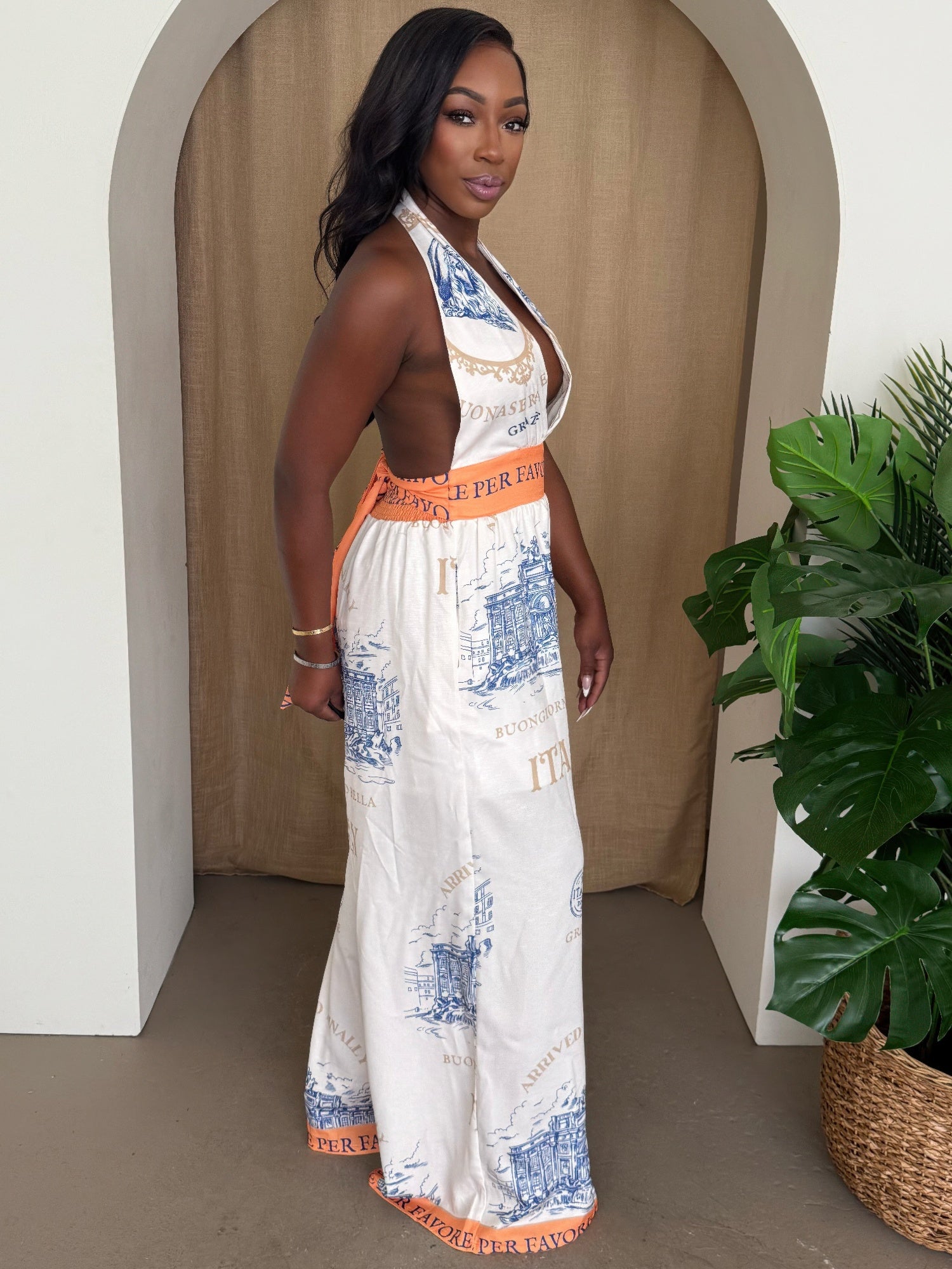 Italian Escape Halter Jumpsuit       