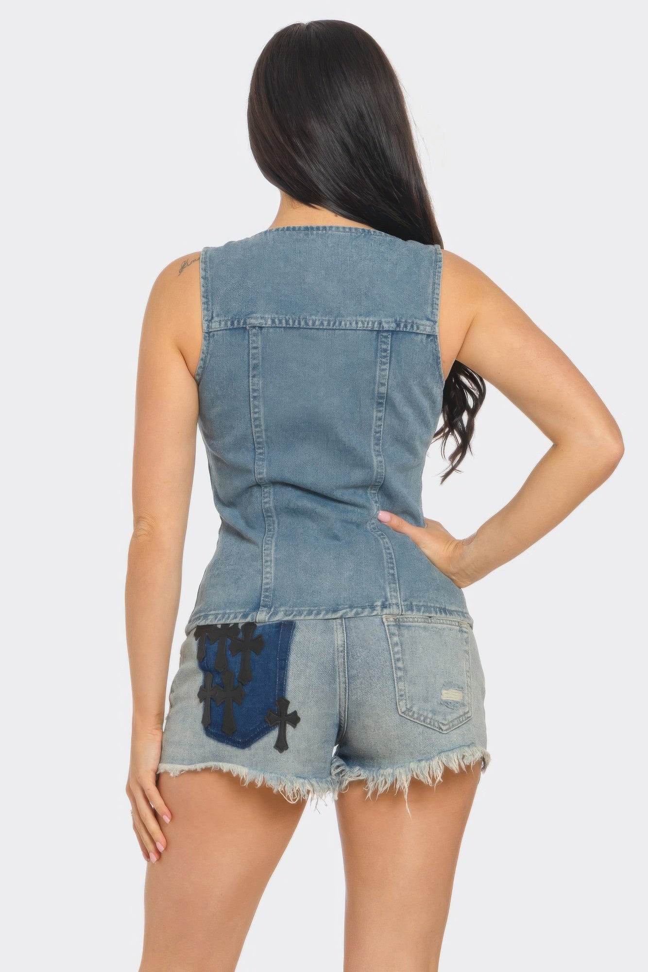 Sleeveless Vest Denim Top   