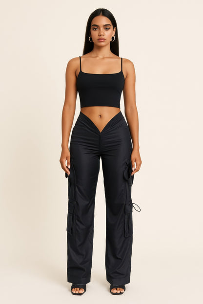 V Cut Cargo Pants          