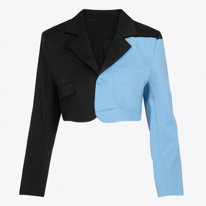 Short Color Block Blazer         