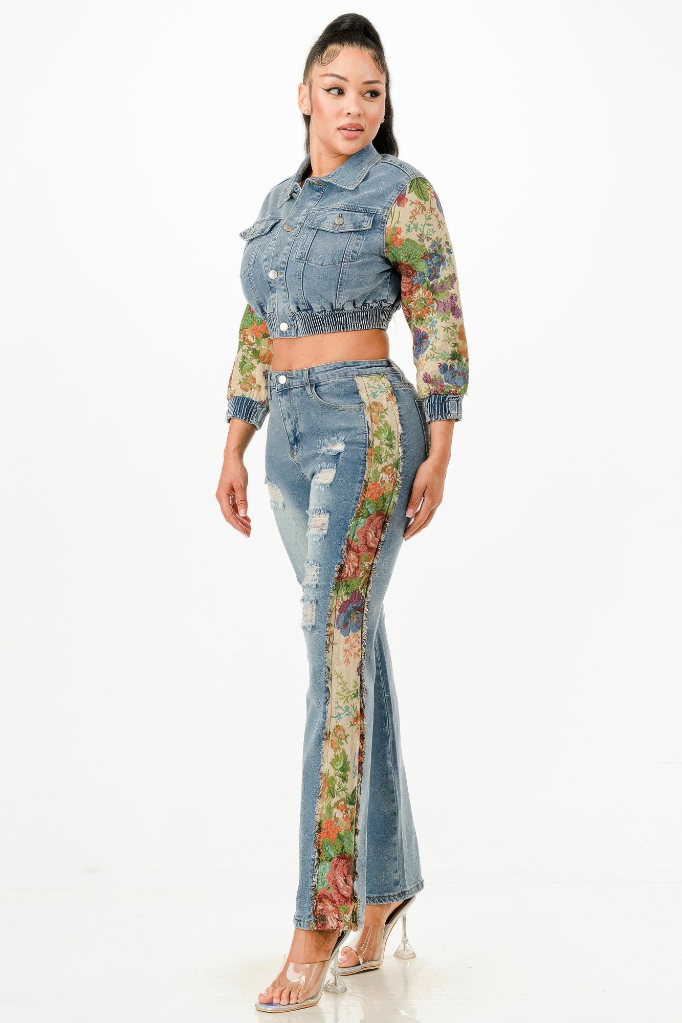 Tapestry Contrast Denim Set         