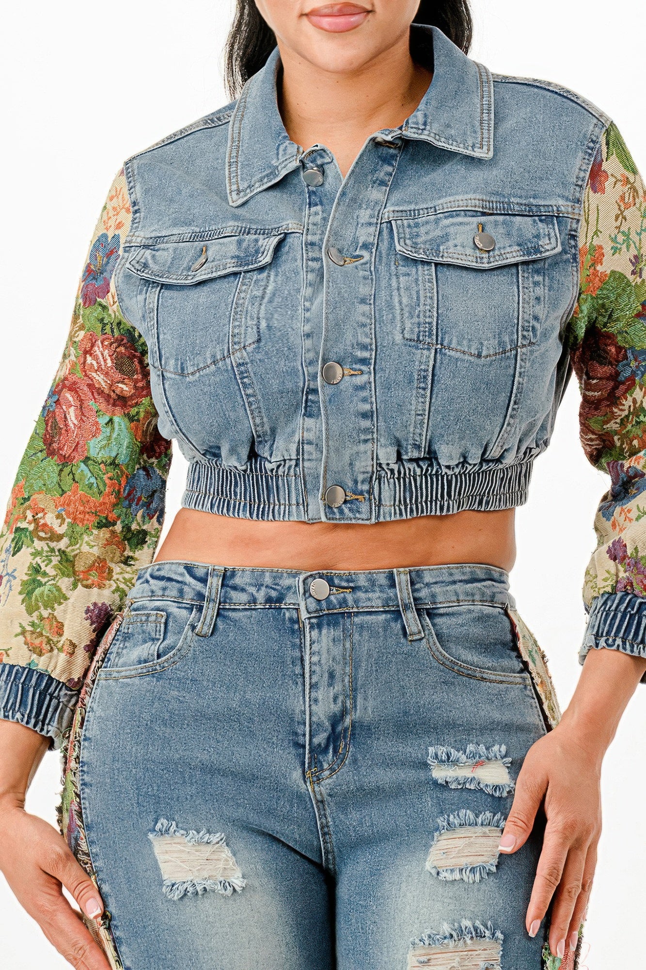 Tapestry Contrast Denim Set         