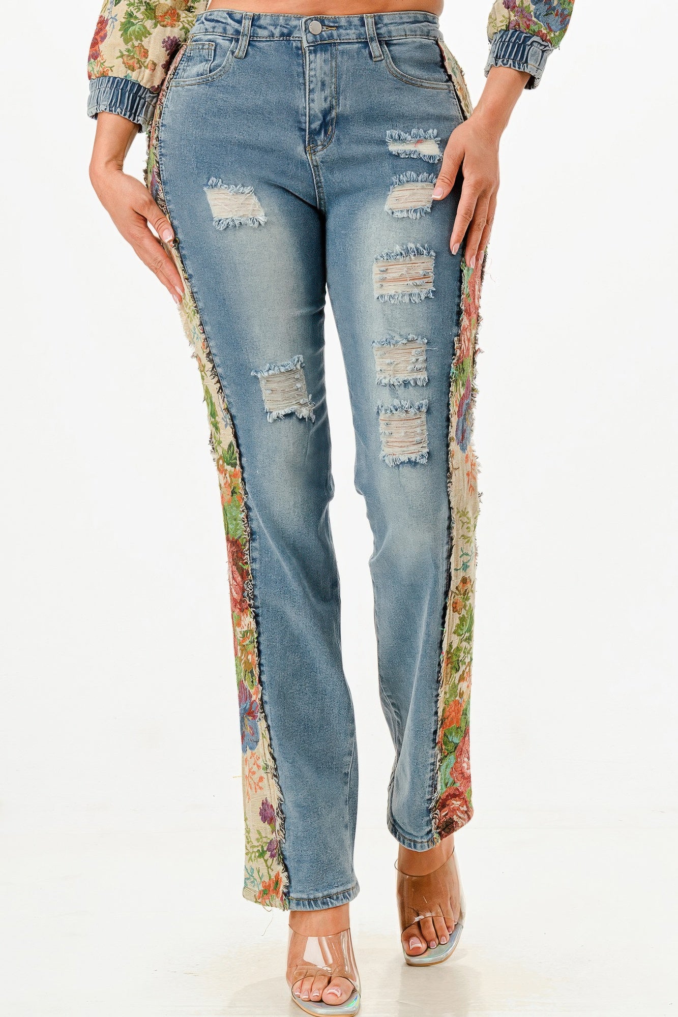 Tapestry Contrast Denim Set         