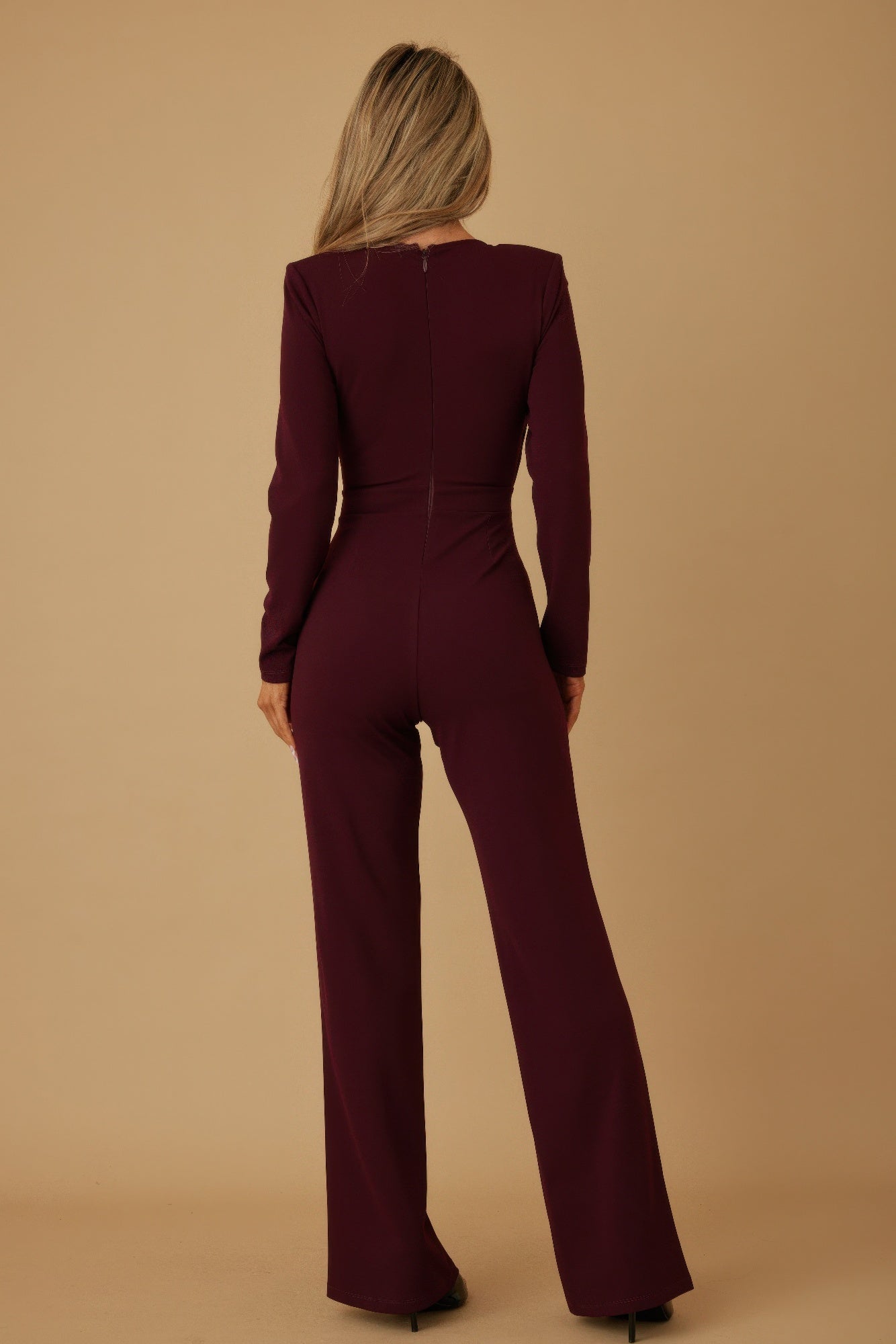 Oval Crystal Stone Wrap Jumpsuit           
