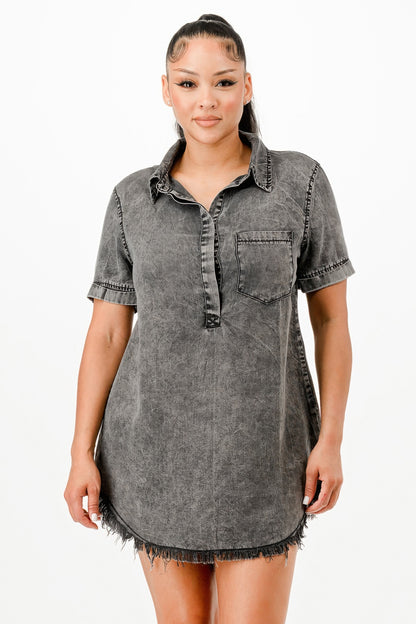 Washed Denim Dress        