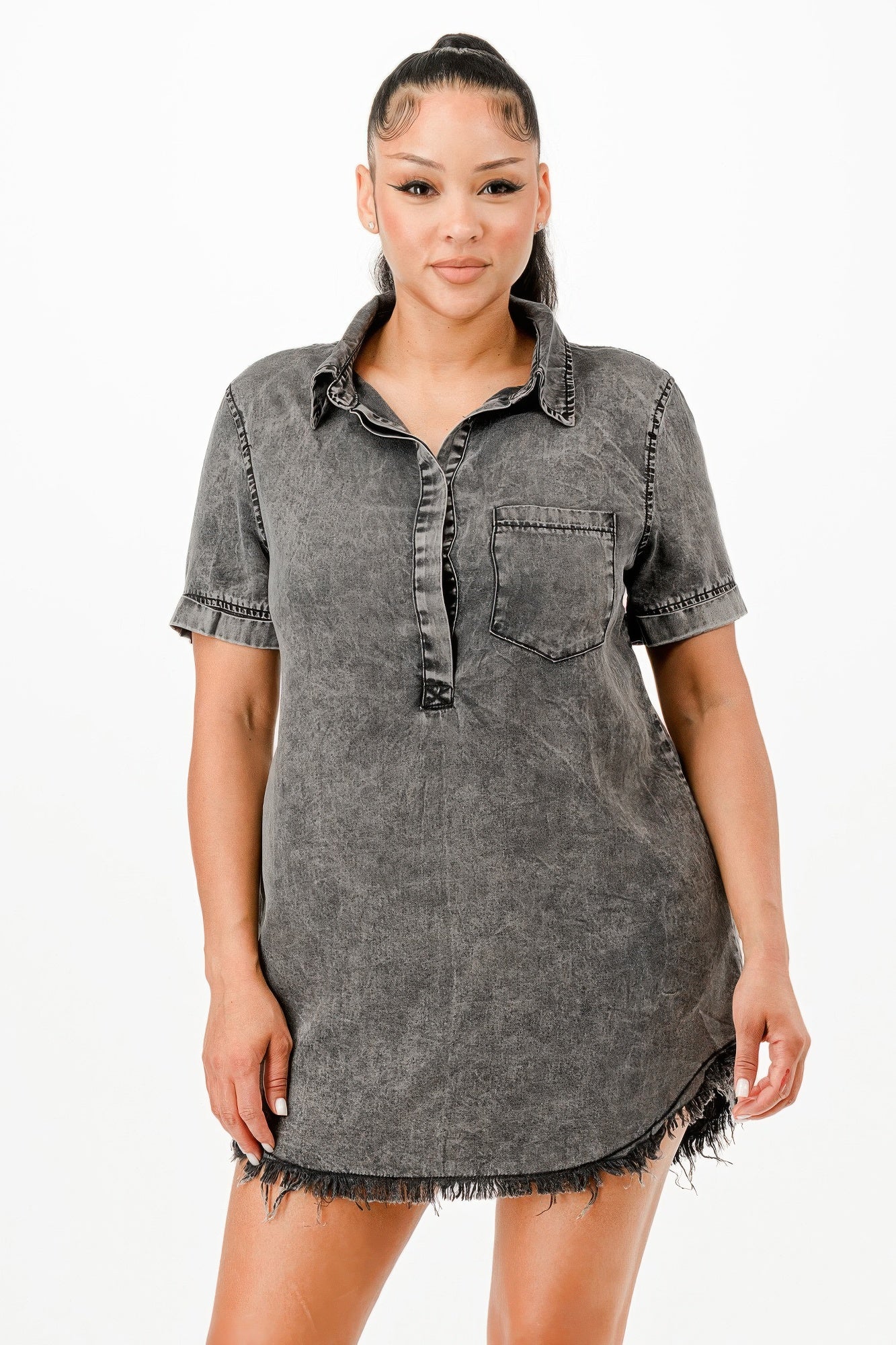 Washed Denim Dress        