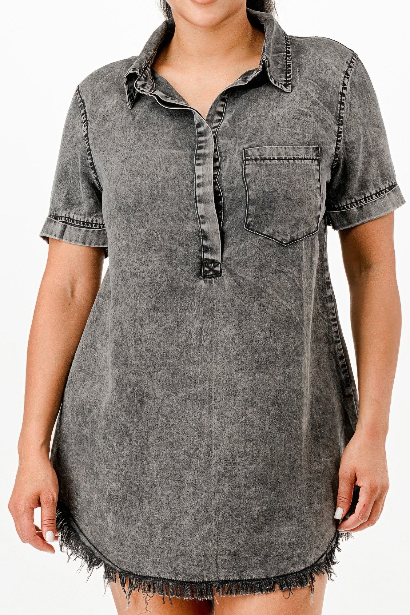 Washed Denim Dress        