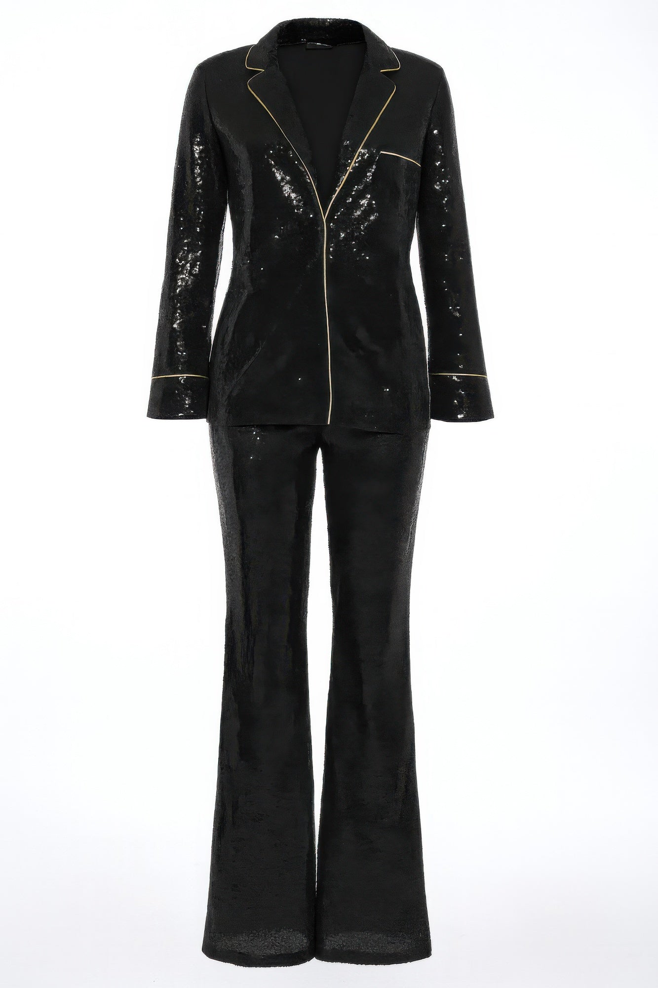 Sequin Collared Two Piece Set               