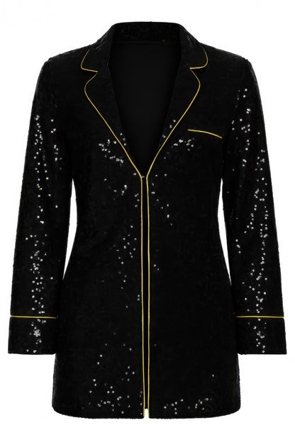 Sequin Collared Two Piece Set               