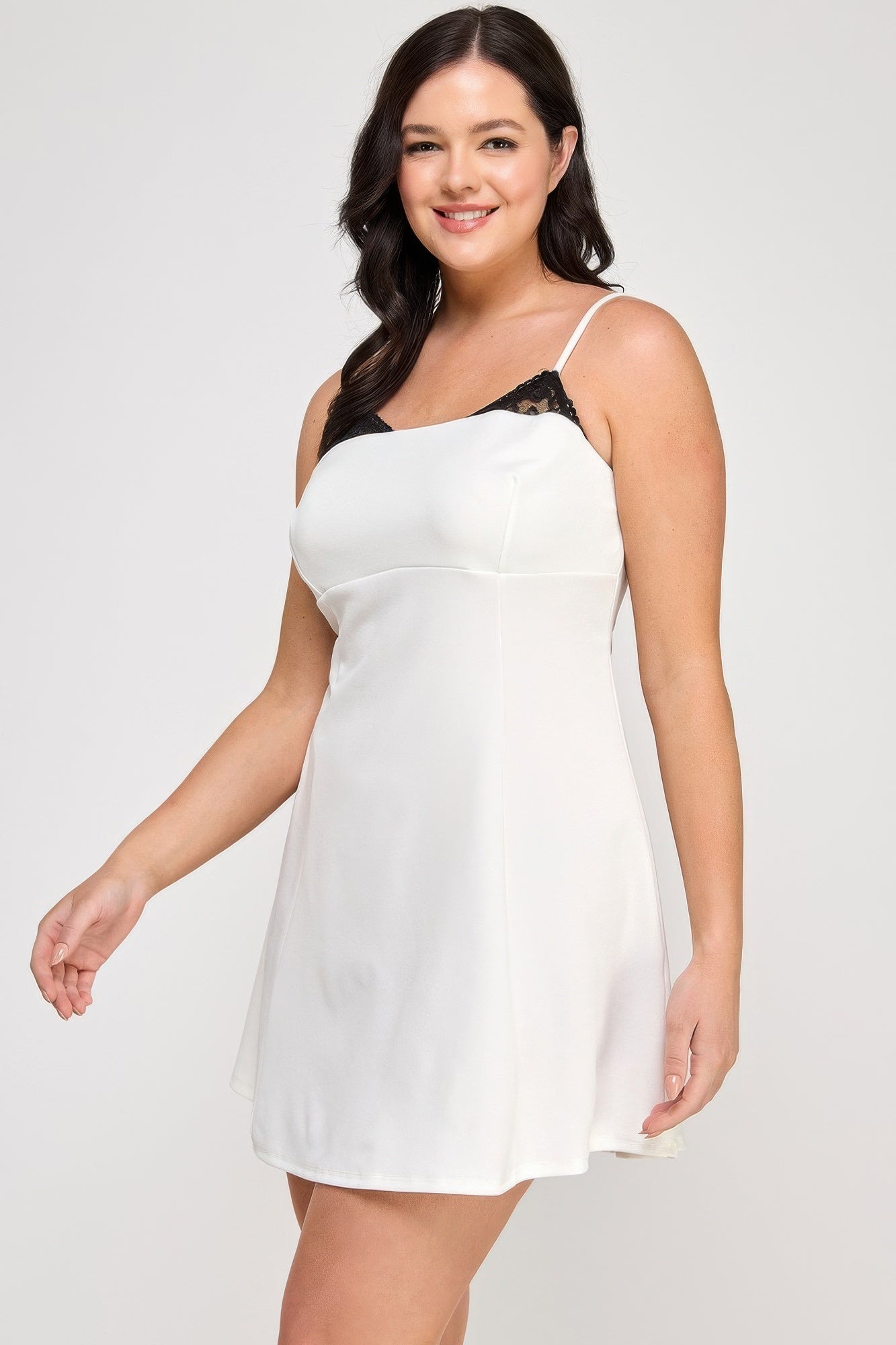 Plus Size Fit & Flare Scuba Crepe Dress