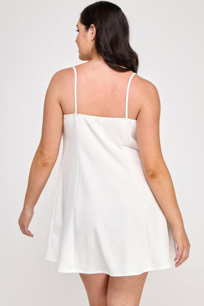 Plus Size Fit & Flare Scuba Crepe Dress