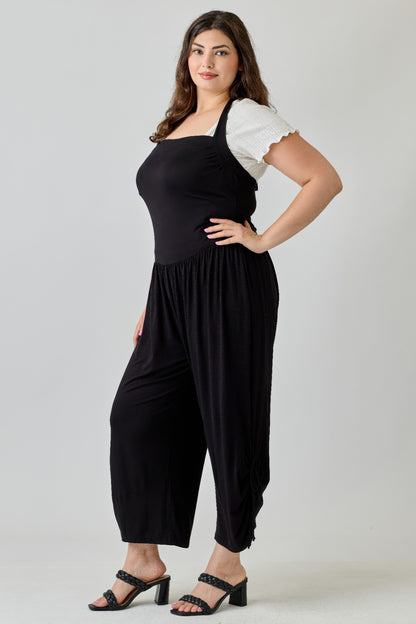 Plus Size Wide Leg Halter Style Jumpsuit