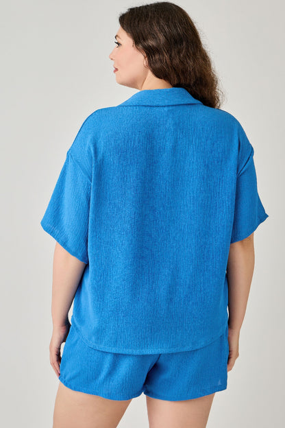 Plus Size 2pc Linen Airflow Btn Down Set