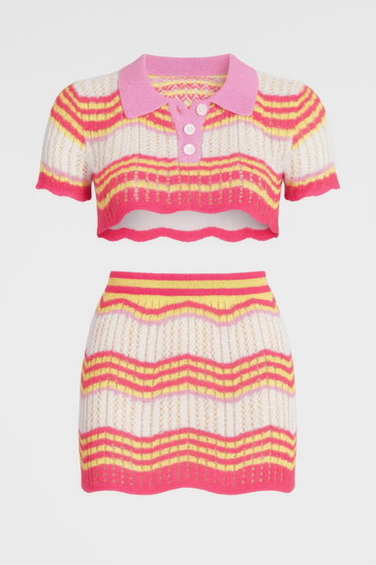 Zig Zag Crochet Two Piece Set