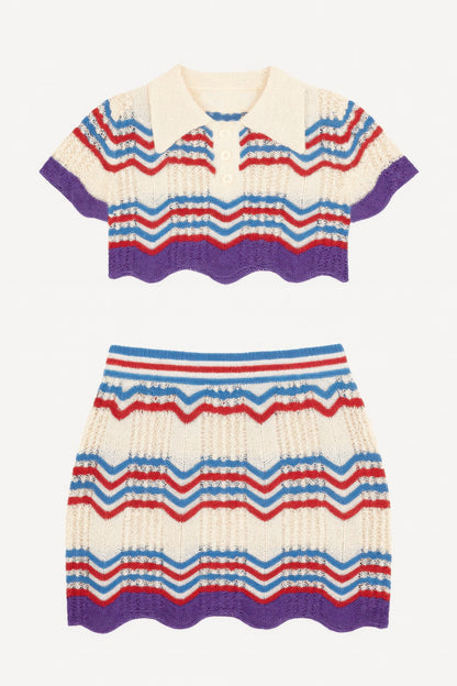 Zig Zag Crochet Two Piece Set