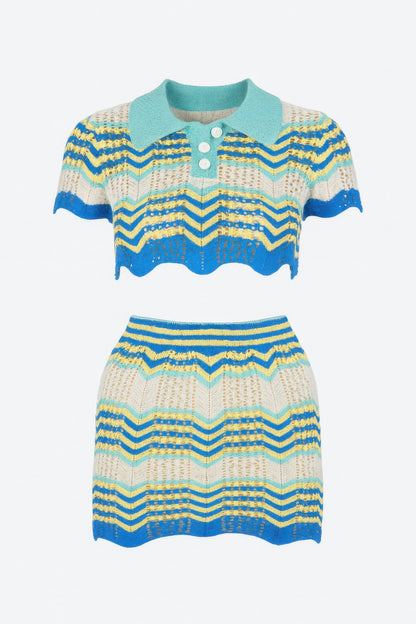 Zig Zag Crochet Two Piece Set
