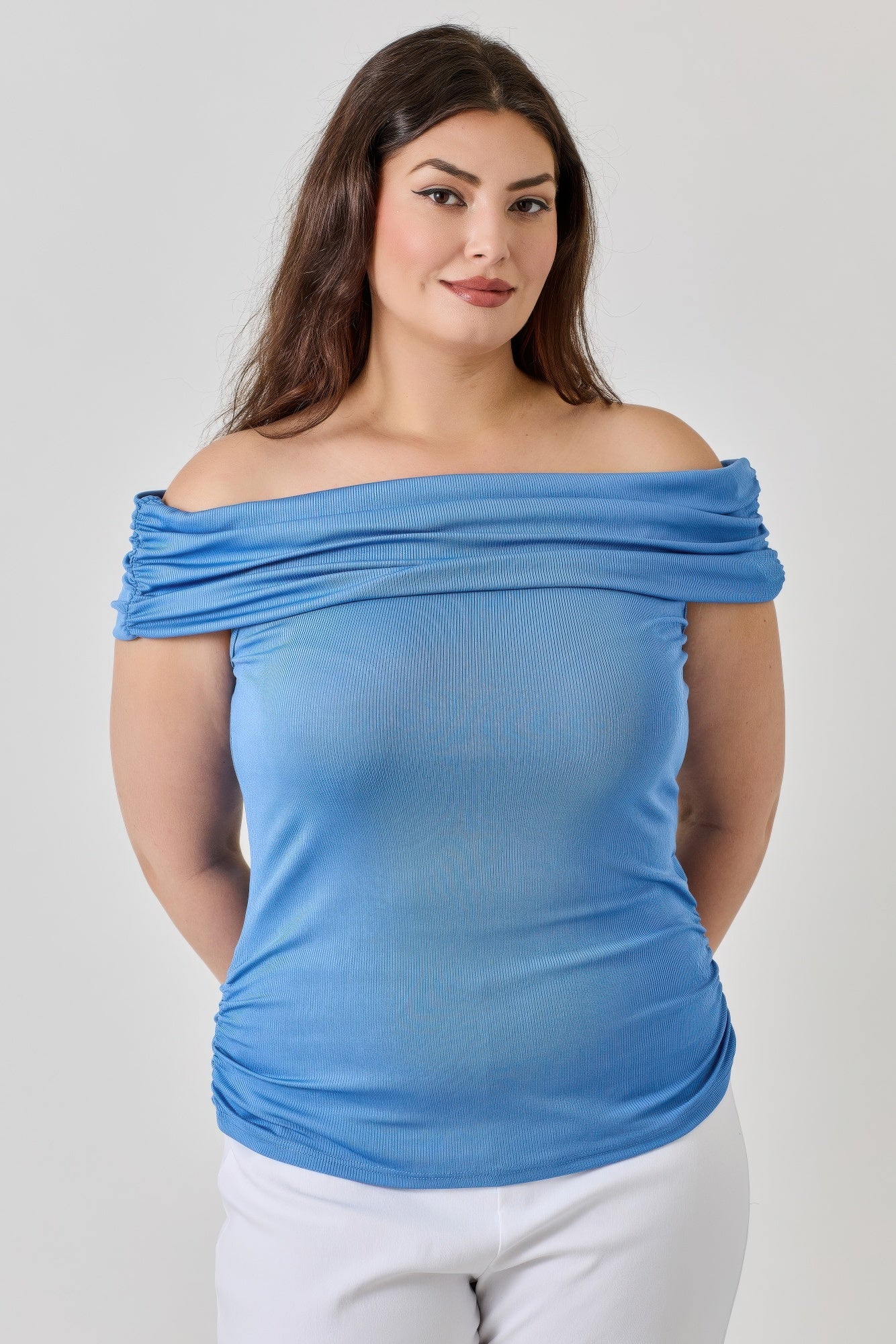 Plus Size Ots 2x1 Knit Rib Top         