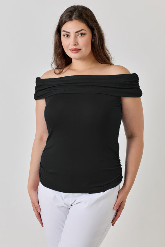 Plus Size Ots 2x1 Knit Rib Top         