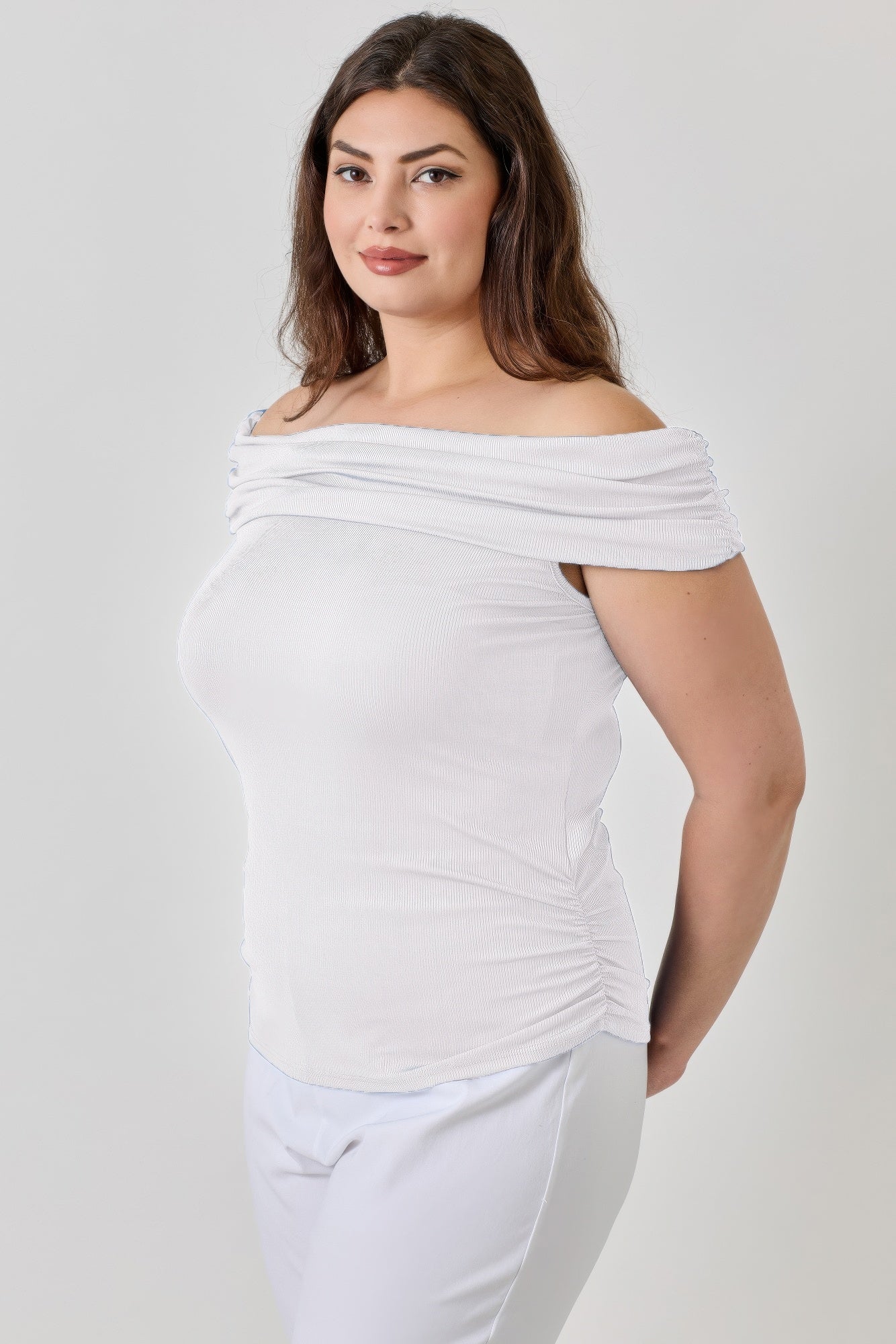 Plus Size Ots 2x1 Knit Rib Top         