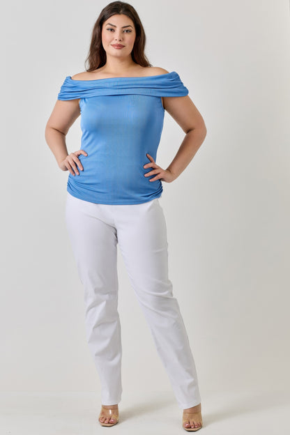 Plus Size Ots 2x1 Knit Rib Top         
