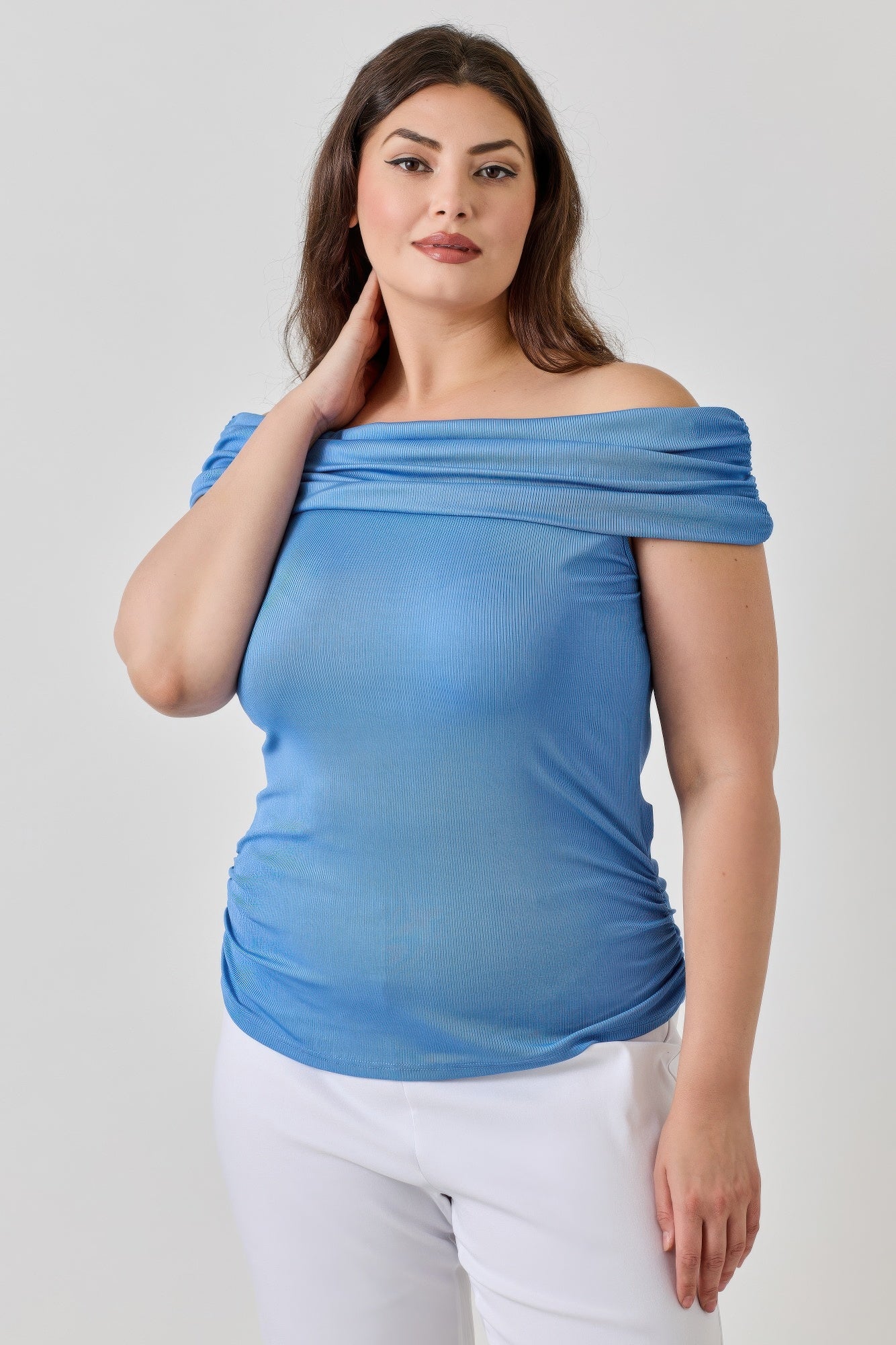 Plus Size Ots 2x1 Knit Rib Top         