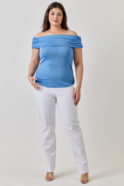 Plus Size Ots 2x1 Knit Rib Top         