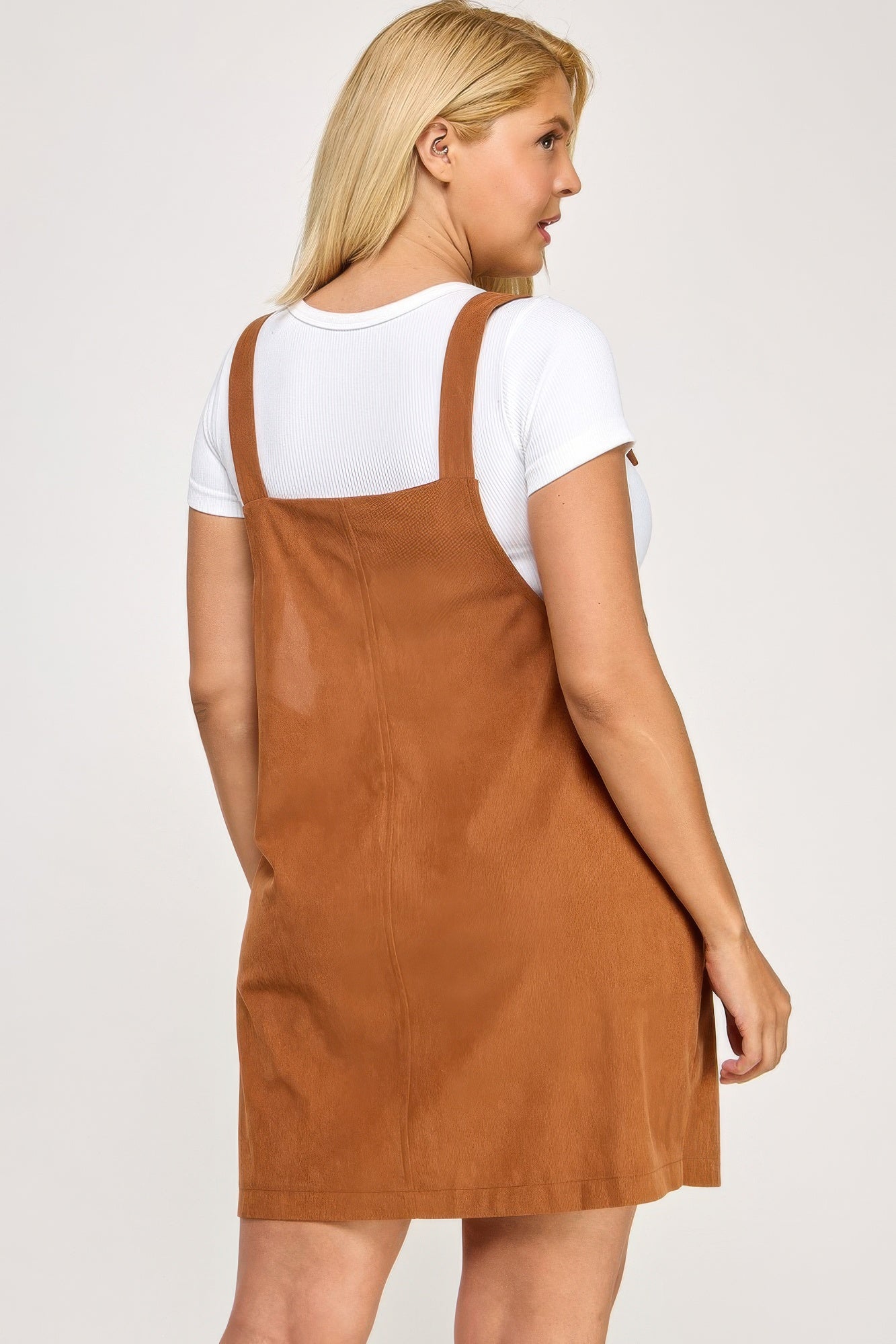 Plus Size Corduroy Overall Dress       