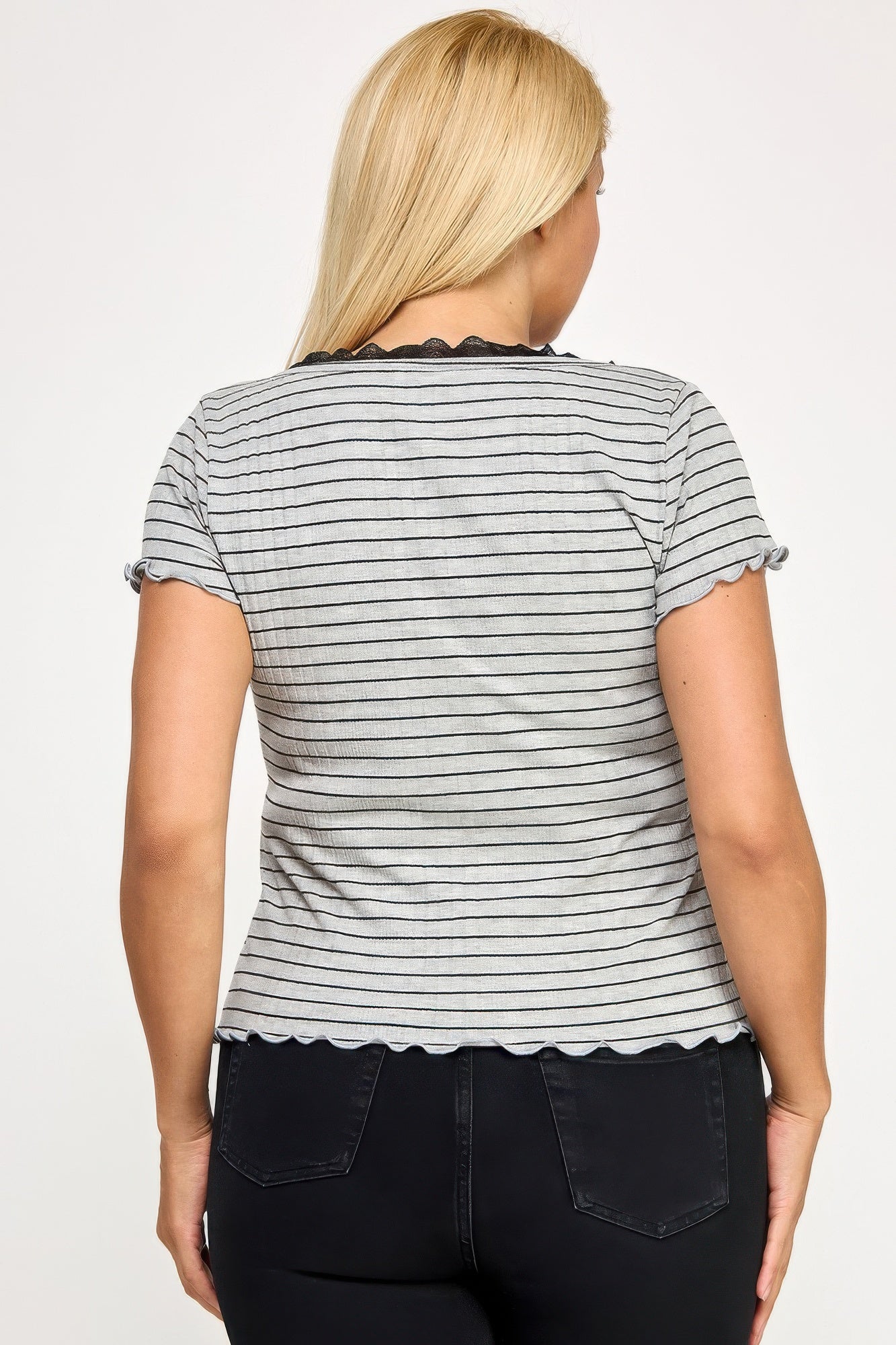 Plus Size Curly Merrow Tie Front Top      