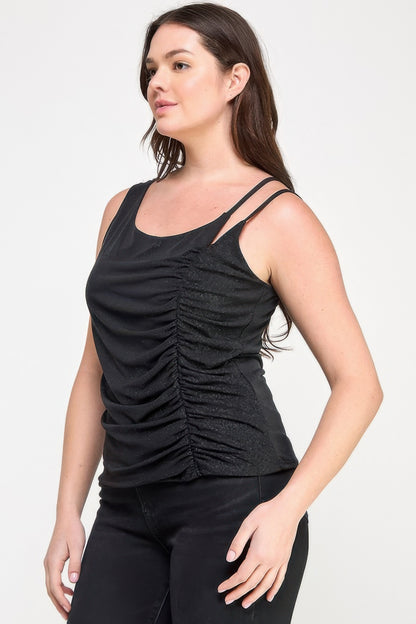 Plus Size Sleeveless Top With Subtle Shimmer         