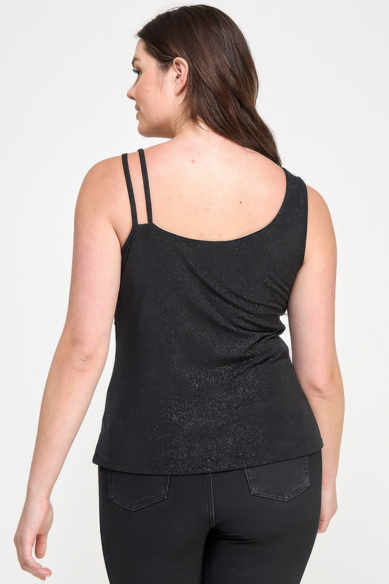 Plus Size Sleeveless Top With Subtle Shimmer         