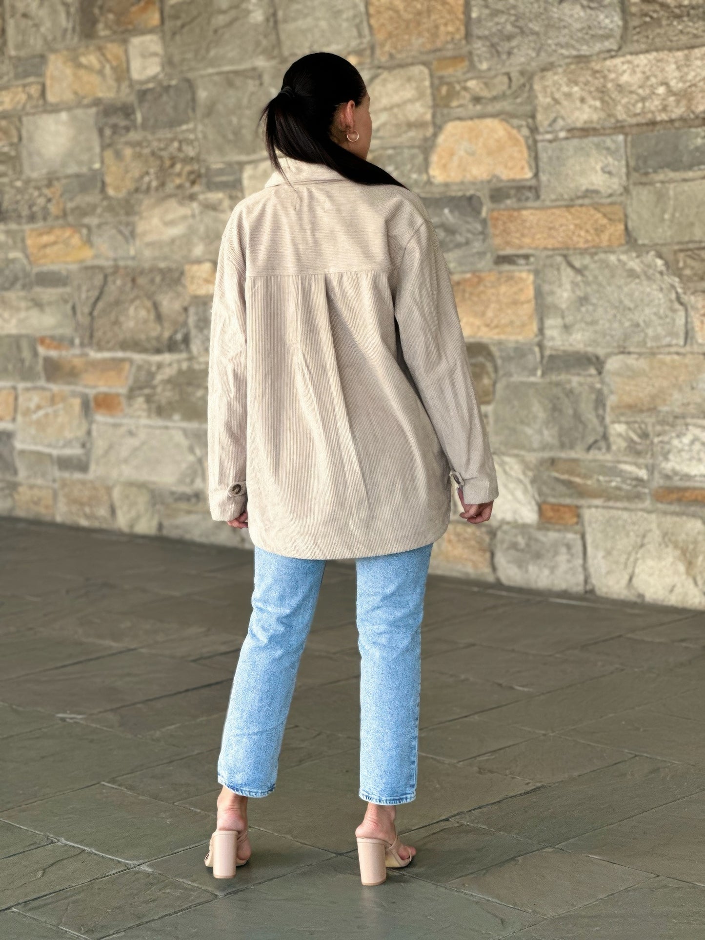 Oversized Corduroy Shacket Button Down Utility     