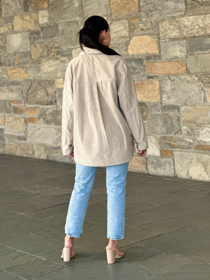 Oversized Corduroy Shacket Button Down Utility     