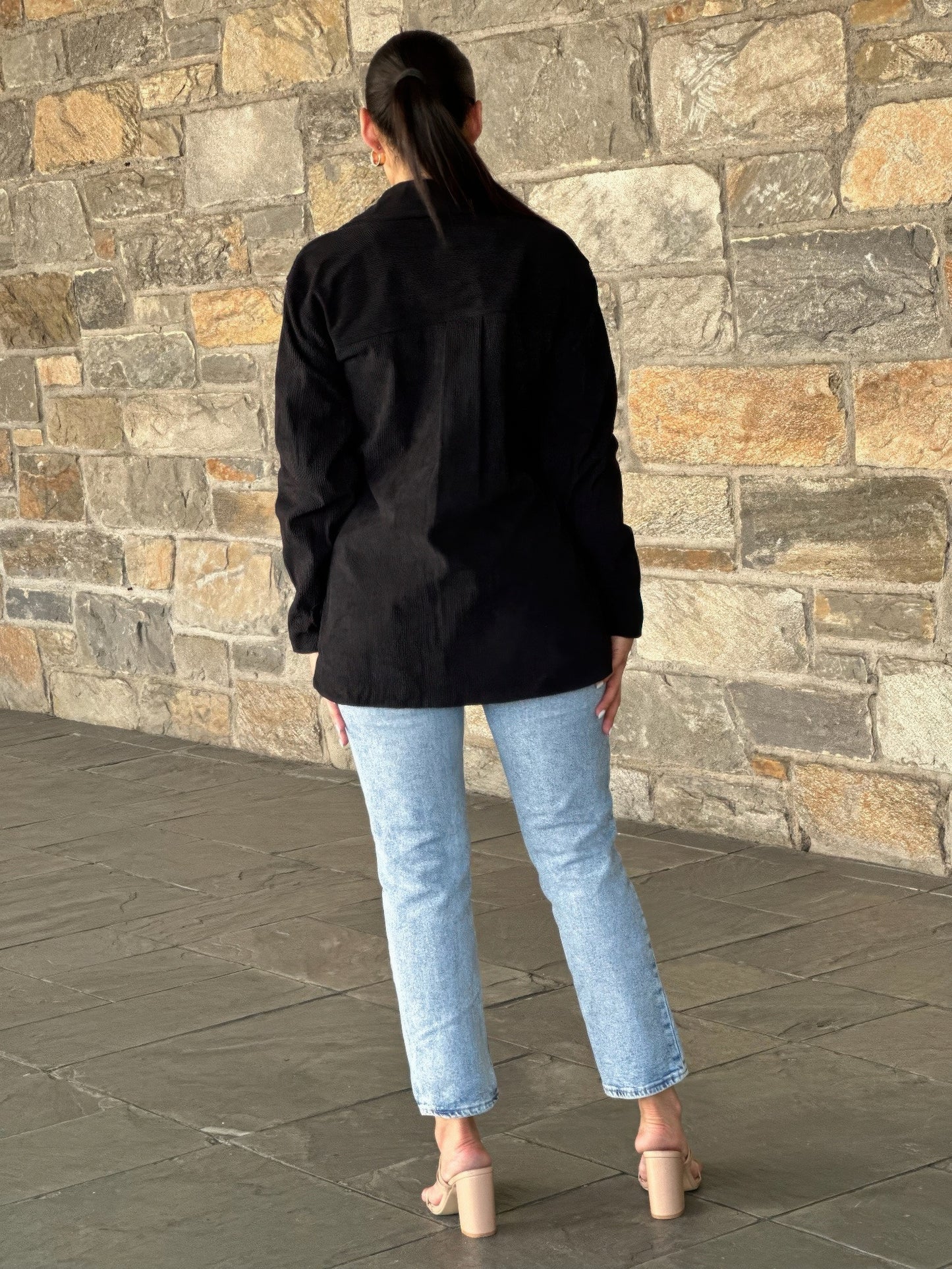 Oversized Corduroy Shacket Button Down Utility     