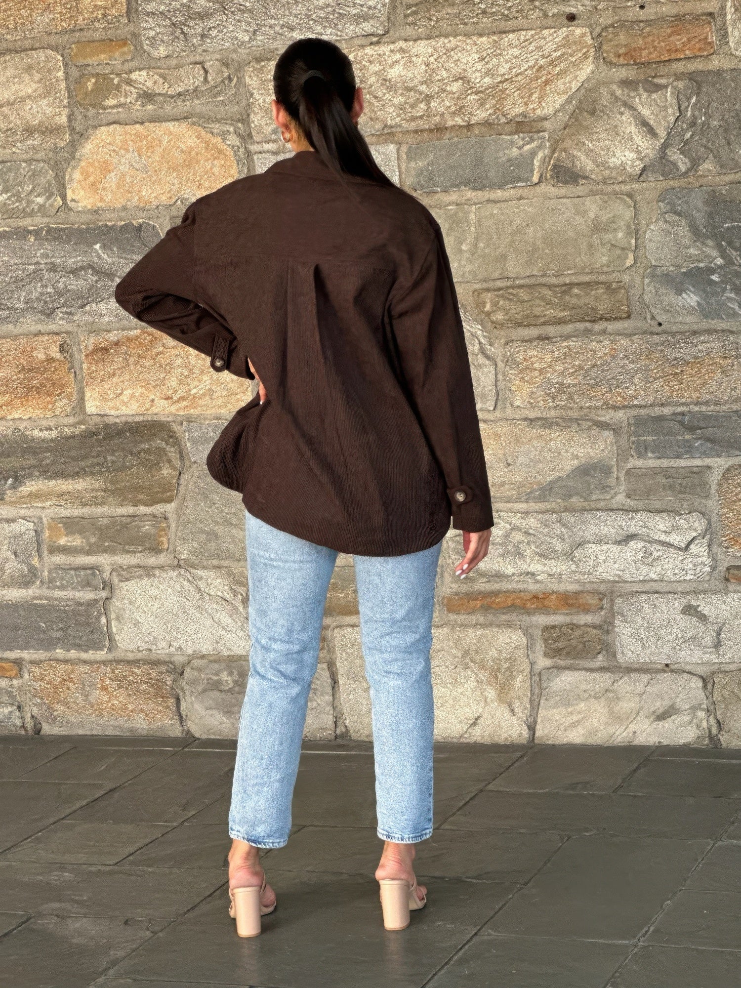 Oversized Corduroy Shacket Button Down Utility     