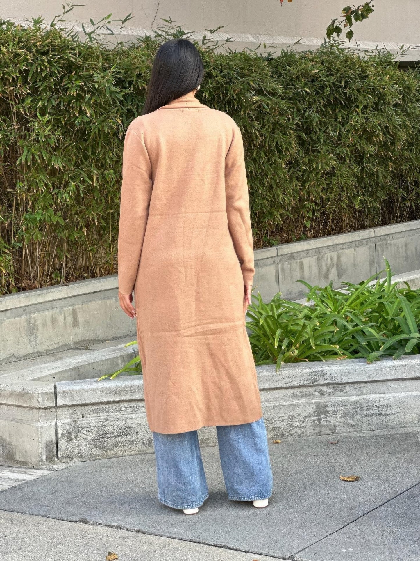 Clover Fine Knit Midi Cardi Cardigan With Pockets       