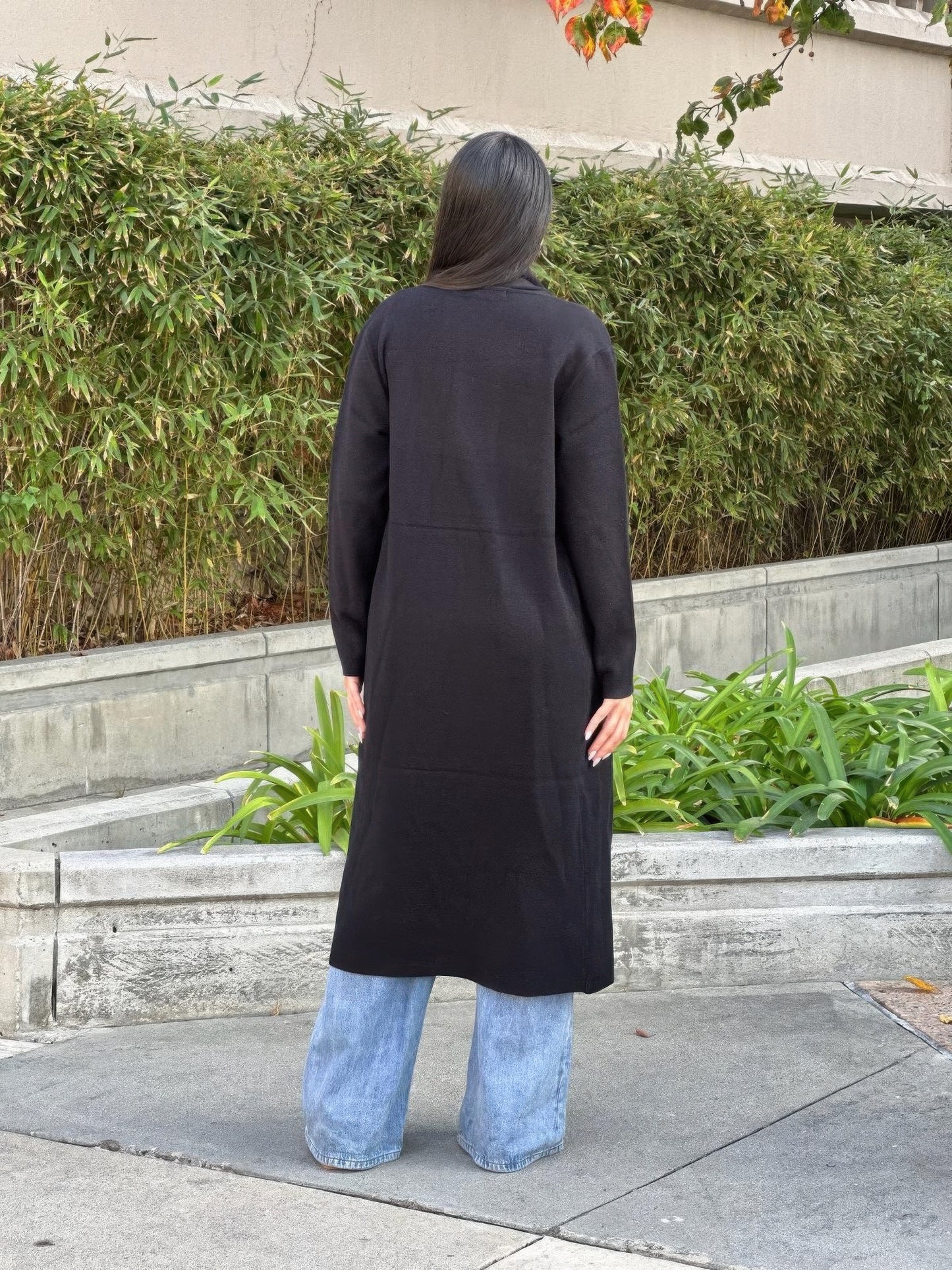 Clover Fine Knit Midi Cardi Cardigan With Pockets       