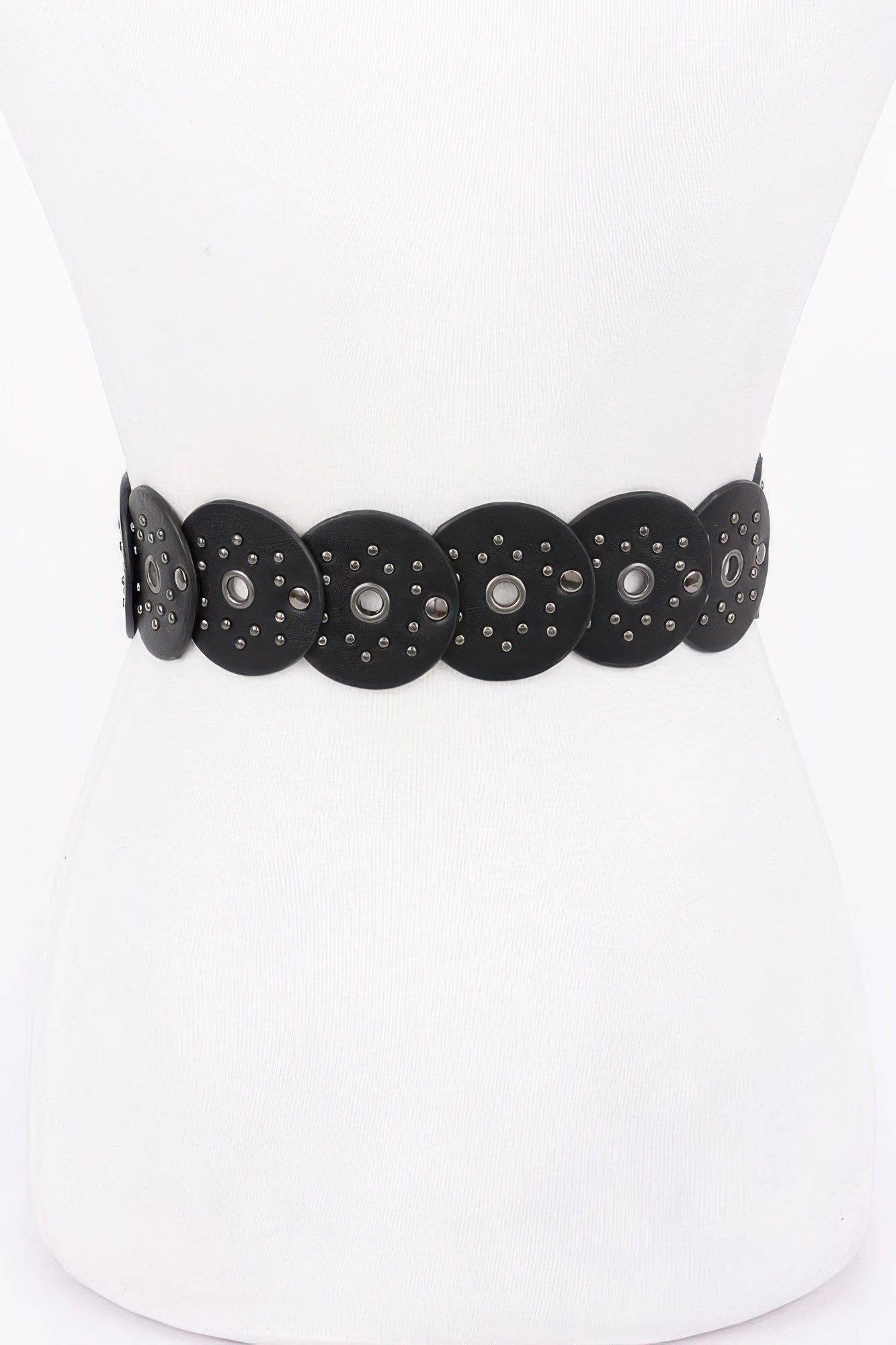 Multi Metal Round Pu Vintage Belt