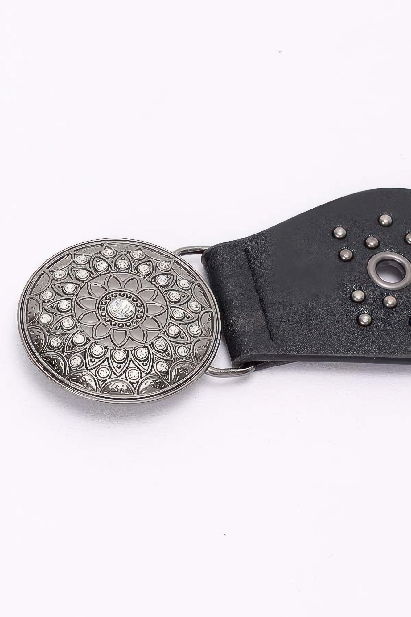 Multi Metal Round Pu Vintage Belt