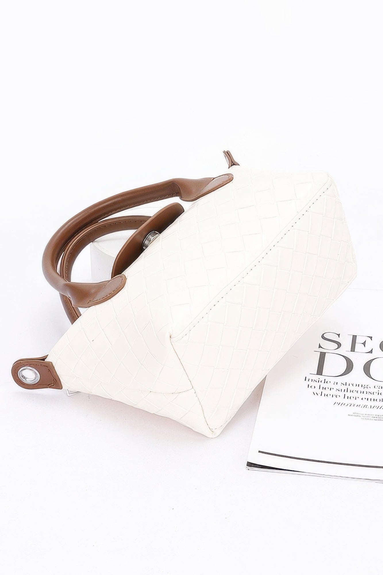 Embossed Faux Leather Top Handle Clutch