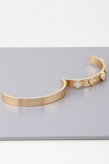 Multi Clover Charm Band Bracelet