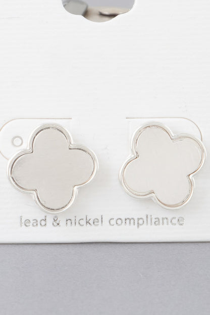 Classic Gold Clover Stud Earrings