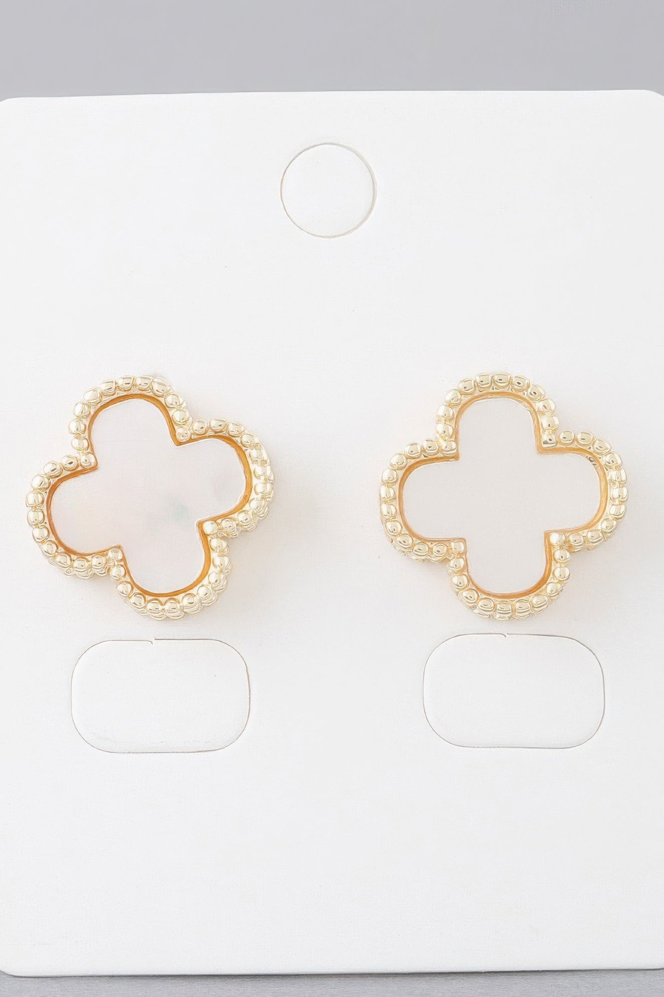 Multi Beaded Clover Stud Earrings