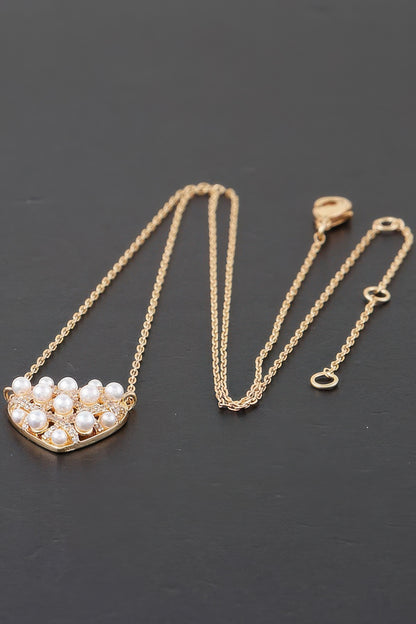 Quilted Pearl Heart Necklace